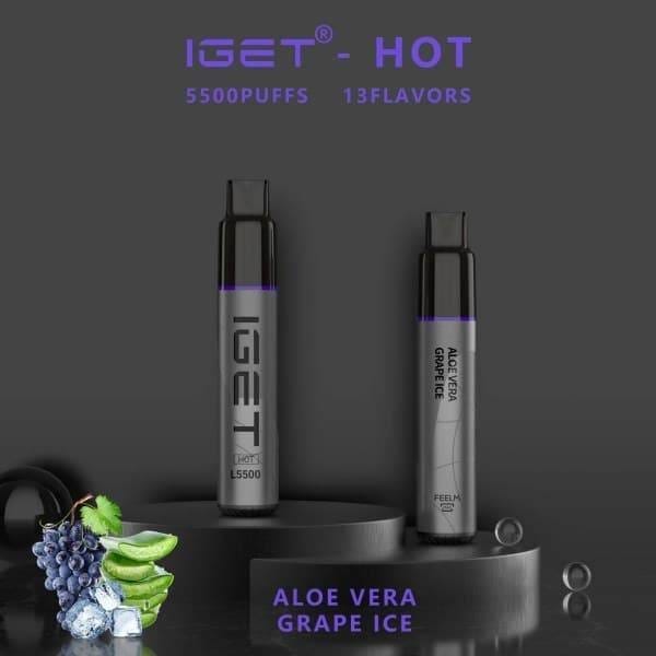 IGET HOT 5500 Puffs Aloe Vera Grape Ice – product image 2