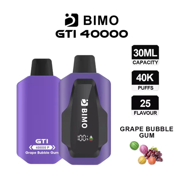 BIMO GTI 40000 Puffs - Grape Bubble Gum